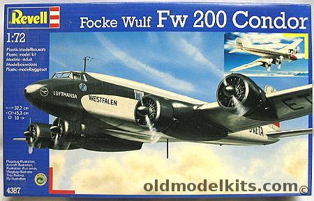 Revell 1/72 FW-200 Condor Lufthansa or Danish Air Lines, 4387 plastic model kit